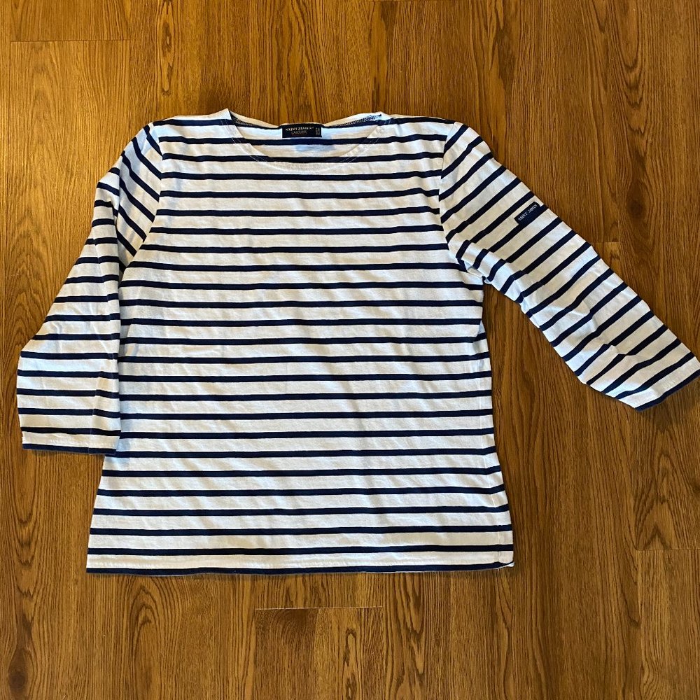 Saint James Striped Boatneck 3/4 Length Tee